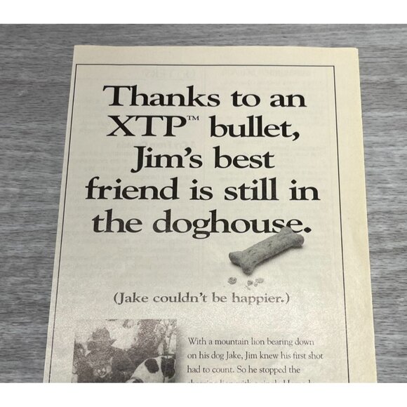 Hornady XTP Pistol Bullet Vintage Print Ad 1990s Hunting Dog Firearms - Picture 4 of 6